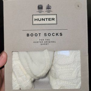 Hunter 6 Stich White Short Boot Sock